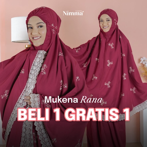 B1G1 - Mukena  Dewasa Polymicro Renda - RANA MAROON